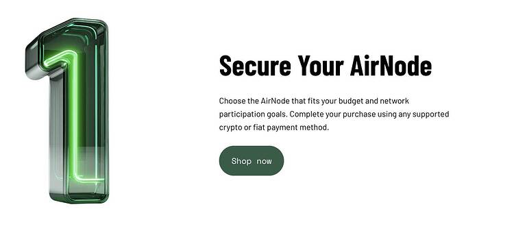 Choose your AirNode in the store
